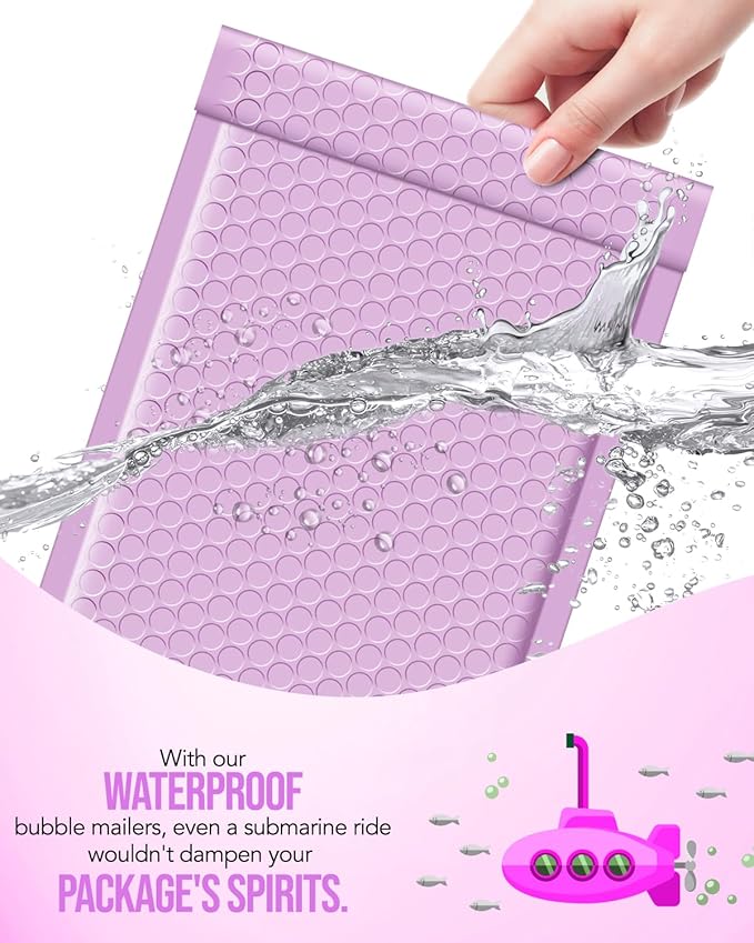 GSSUSA Bubble Mailers 6x10 Inches 100 Pack Size 6x9” Bubble Mailer Envelopes Small Envelope Bags Shipping Bag Bulk Pack Self Seal Package Mail Packing Business Supplies, Lavender