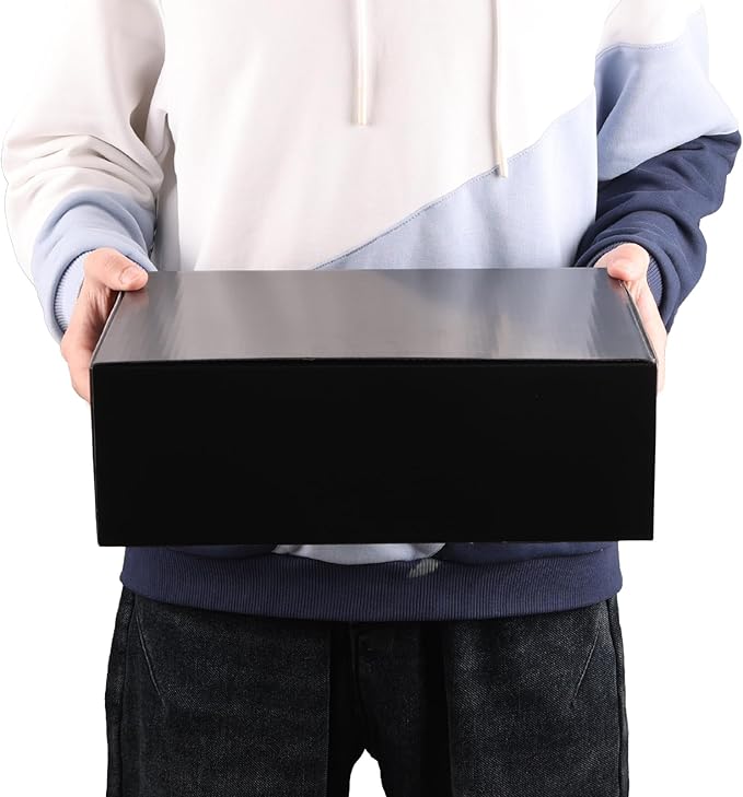 Black 12x9x4 Shipping Boxes Set of 25, Corrugated Cardboard Mailer Boxes for Small Business Shipping, for Modern Business Packaging, Mailing, and Storage