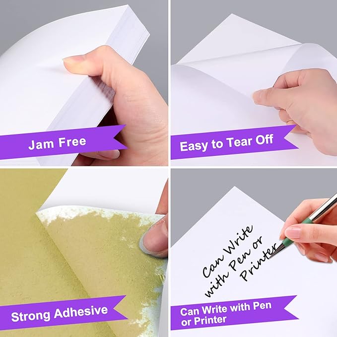 AveneMark 100 Sheets 600 Labels Shipping Address Labels, 6 up 3-1/3" x 4" Quick to Peel Stickers Paper for Laser & Inkjet Printers, Printable Mailing Labels Stickers (6 Labels per Page Sheet)