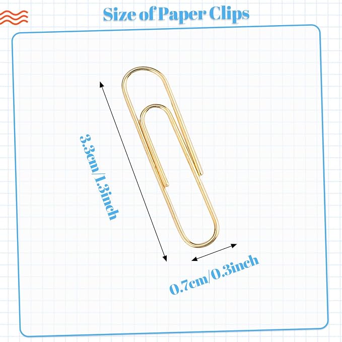 SUMAJU 500 PCS Colored Paper Clips, 33 mm/1.3Inch Assorted Paperclips | Gold, Macaron Color, Rust-Resistant Metal, Smooth Vinyl Coating, Reusable Storage Box, For Office, School, Home, Diy