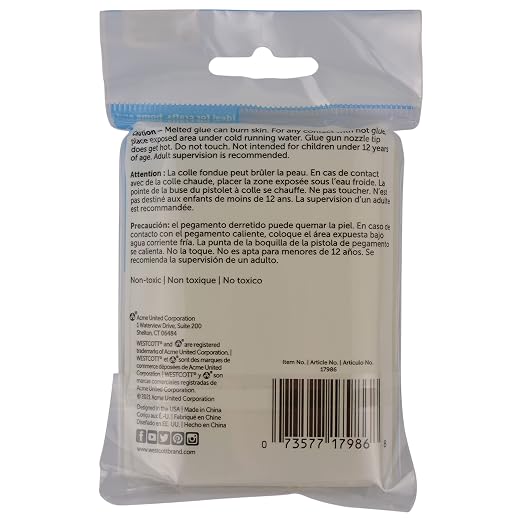 Westcott So Cool! Low-Temp Glue Sticks for Young Crafters, Pack of 30