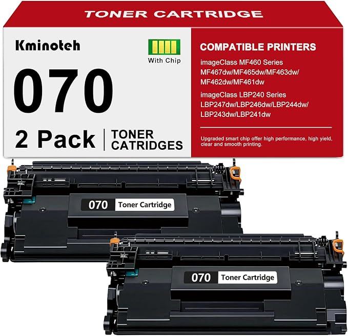 070 Toner Cartridge Compatible for Canon 070 Toner Cartridge Compatible for Canon imageCLASS MF465dw MF462dw LBP246dw LBP247dw Printer (2 Pack)