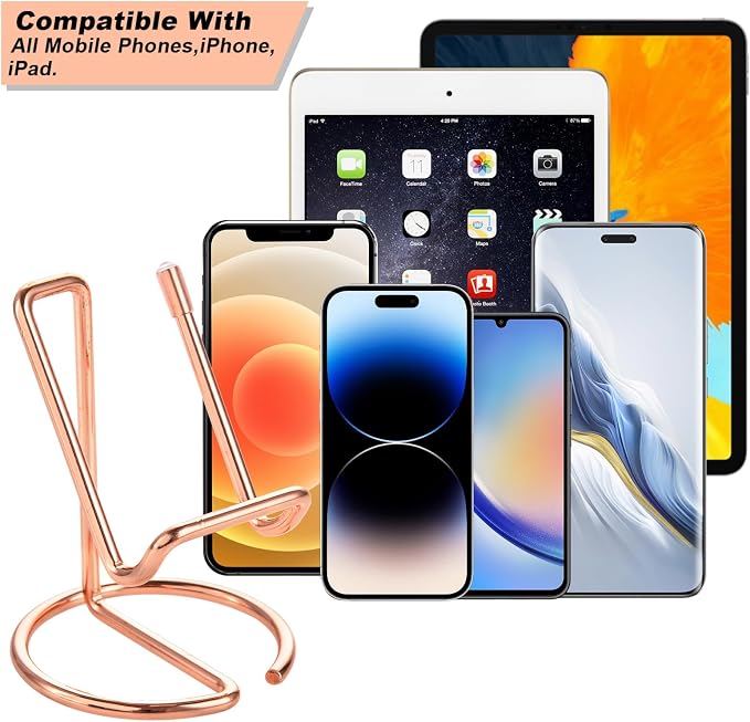 ROPOSY Cell Phone Stand for Desk, Rose Gold Cell Phone Stand Holder