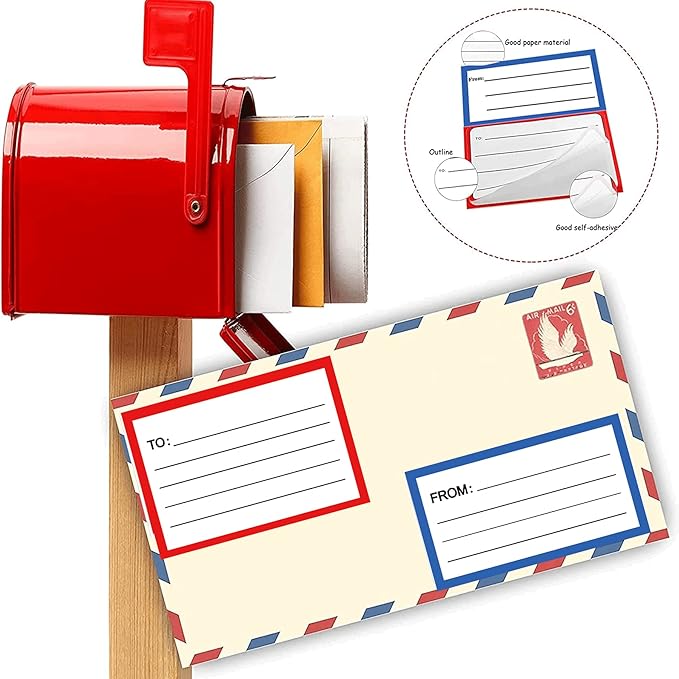 to from Return Address Mailing Labels 120 Pcs Blank Mail Shipping Label Postage Guaranteed Stickers 3.5 x 4.5 Inch Self Adhesive Handwriting to/from Address Tags Sticker for Package School,Home,Office