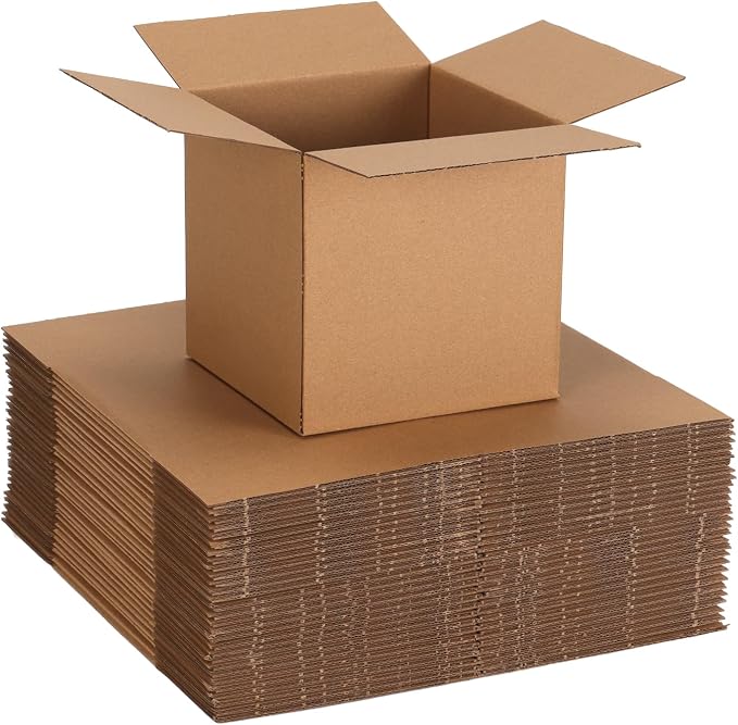 30-Pack Shipping Boxes 6x6x6 Inches, Brown | Corrugated Cardboard Box for Business Packing, Shipping, and DIY, Easy to Fold and Assemble