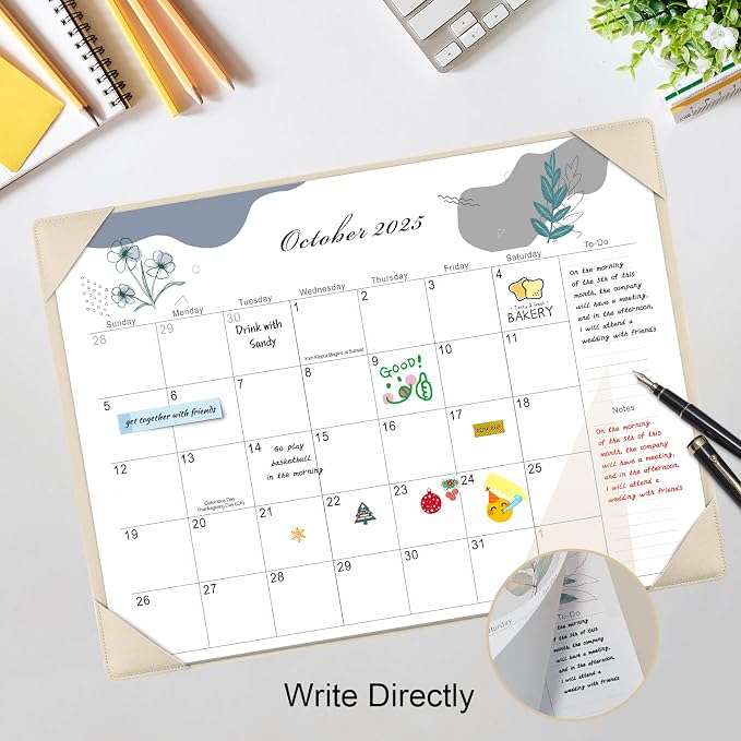 Gannyfer Large Desk Calendar 2026-2027 with Desktop Mat,22" x 17" Desktop Pad Calendar, 18 Month Table Calendar from July 2026 to Dec 2027, Office Supplies Perfect for Home School and Office - Gray