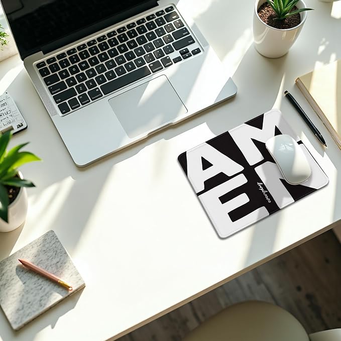 Amen Christian Mouse Pad, Black and White Religious Bible Verse Mouse Pads Mousepad for Home Office Dorm Computers Laptop Supplies Desk Accessories, 9.5x7.9 Inch