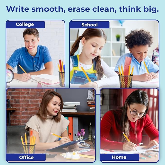 Rosmonde Pencils Bulk, 50,000 Pack, Pre Sharpened #2, Pencils Set, Easy Hold Grip With Erasers On Top, Mega Bulk Supply for Teachers, School Districts, Classroom Stocking & Back to School Programs