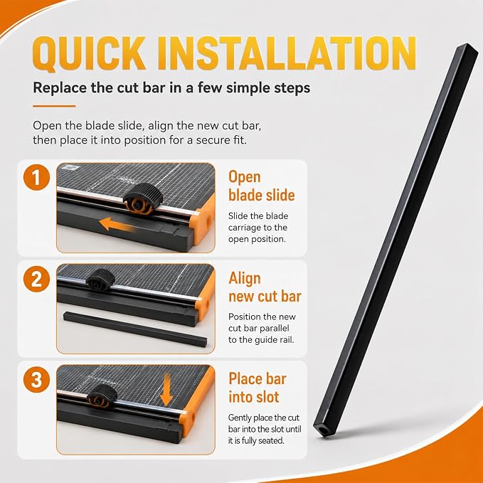 95827097 Rotary Cut Bar Replacement for Fiskars 45mm Replacement Rotary Cutter Blades Paper Rotary Cutter Ideal for Printing Shops, Libraries and Offices