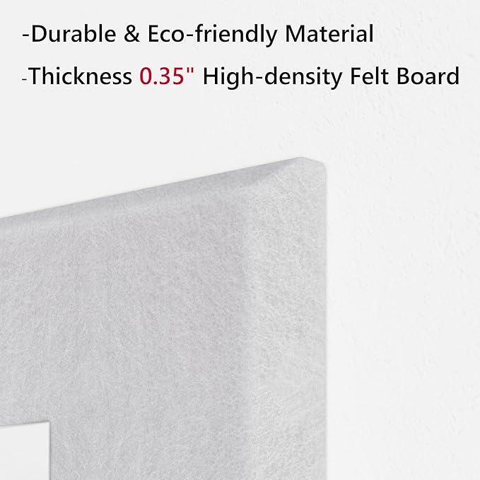 Large Cork Board for Wall, 36" x 24" White Bulletin Board with Pushpins, 6 Panels Felt Tiles Tack Push Pin Board for Office