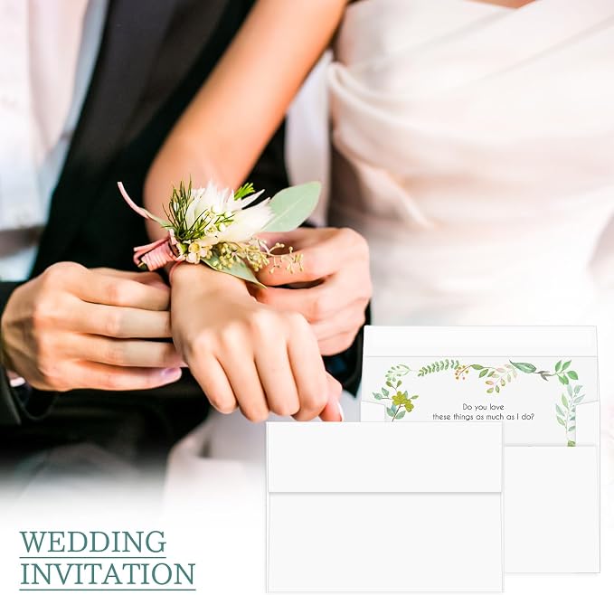 100 Packs White A2 Envelopes for Invitations,4.375x5.75 Envelopes for Greeting Cards, Printable, Self Seal for Weddings, Graduation, Birthday, Photos, Postcards