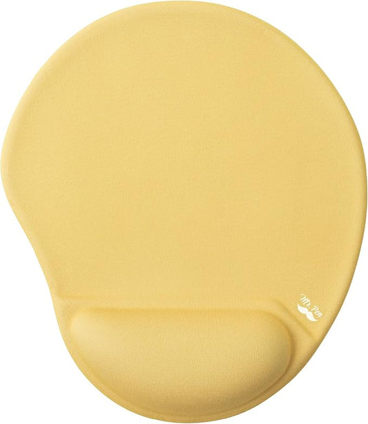 Mr. Pen- Ergonomic Mouse Pad with Wrist Rest, Yellow Breathable Fabric with Memory Foam Cushion, Non-Slip Rubber Base, Gel Mouse Pad with Wrist Support