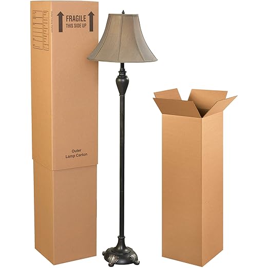 Aviditi 121248 Tall Corrugated Cardboard Box 12" L x 12" W x 48" H, Kraft, For Shipping, Packing and Moving (Pack of 15)