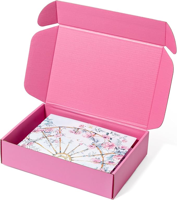 Timirog Pink Shipping Boxes 9x6.5x2 Inches 25 Pack Corrugated Cardboard | Mailing Box for Small Business, Tab Locking Literature Mailer for Packing Jewelry Ornament Gift Craft Packaging Supplier