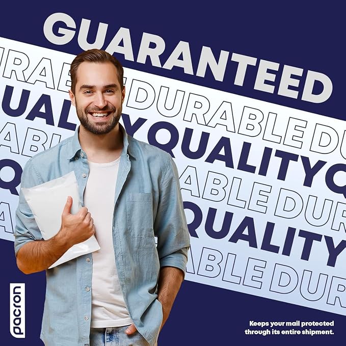 Waterproof Self-Seal Padded Poly Bubble Mailers 8.5x12, 1000-Pack | Ideal for books, apparel, electronics & beauty products. Lightweight, tear-resistant, cushioned interior protects contents.
