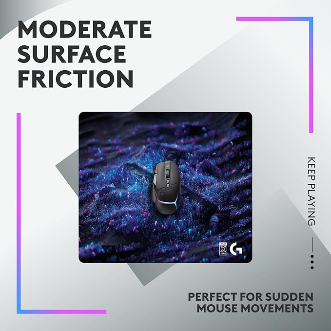 Logitech G502 X Lighstspeed Wireless Gaming Mouse + 10th Anniversary Mousepad Bundle - White