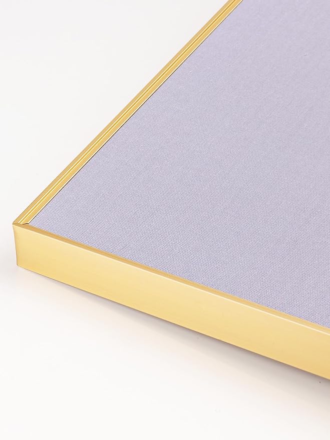 Fabric Bulletin Board 40x30 inches, Golden Aluminum Framed Wall Pin Board | Cork Board Alternative for Wall with Push Pins for Office and Home, Linen Display Mood Board for Photos, Notes & Reminders