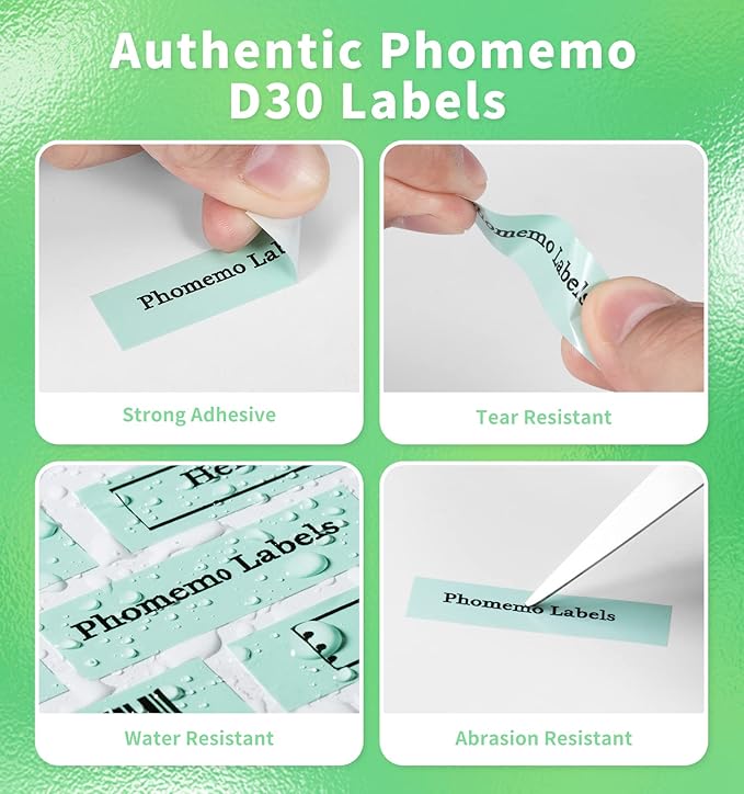 Phomemo Continuous Labels,3 Roll D30 Label Maker Tape,Durable Printed Non-Precut Label Color for Daycare,Name,Travel,Lunch Boxes,Cup,School Supplies,for Phomemo D30 Q30 D35,0.59'' x 19.68ft