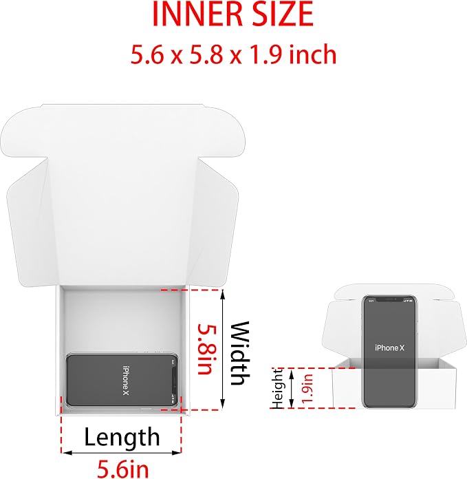 Small White Shipping Boxes for Small Business Pack of 25-6x6x2 inches Cardboard Corrugated Mailer Boxes for Shipping Packaging Craft Gifts Giving Products | for Packaging, Literature, Packing, Mailing, Storage, Small Business, Moving, Gift, Supplies, Q...