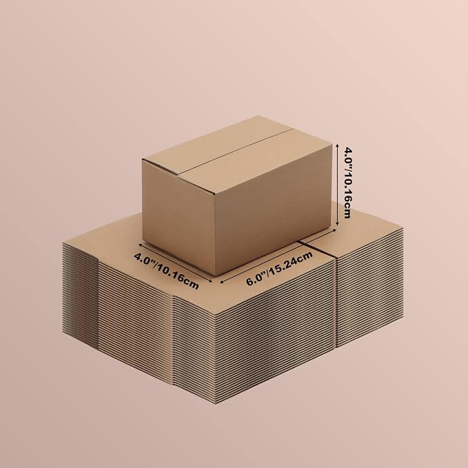 Edenseelake 40 Pack 6x4x4 inches Shipping Boxes Small Cardboard Boxes for Packing, Moving, Mailing, Brown
