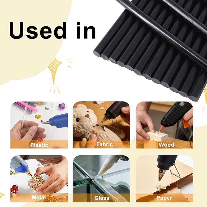 40 Pcs Dent Repair Glue Stick,Black Craft Glue Gun Sticks, 0.43” Dia x 7.87”Long Hot Melt Glue Sticks for Car Dent Repair Handmade DIY Art Craft Home Office Project Craftwork Fix & Repairs