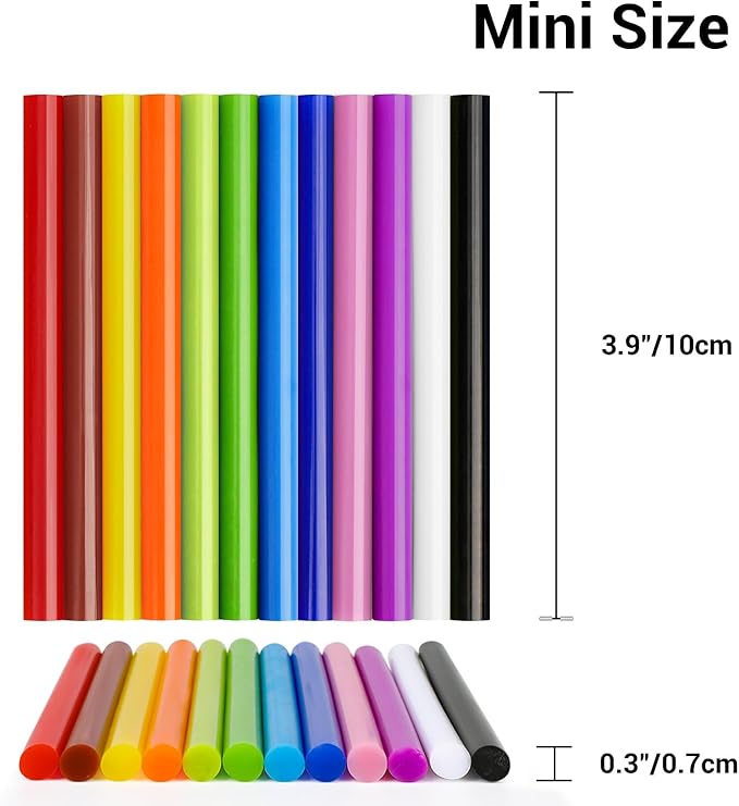 120 Pack Colored Hot Glue Sticks, Mini Hot Glue Sticks Bulk, 4"x 0.27" 12 Colors for Christmas Cards, Wax Seal Stamp, Decoration, Handmade Arts and Crafts DIY, Car Dent Repair
