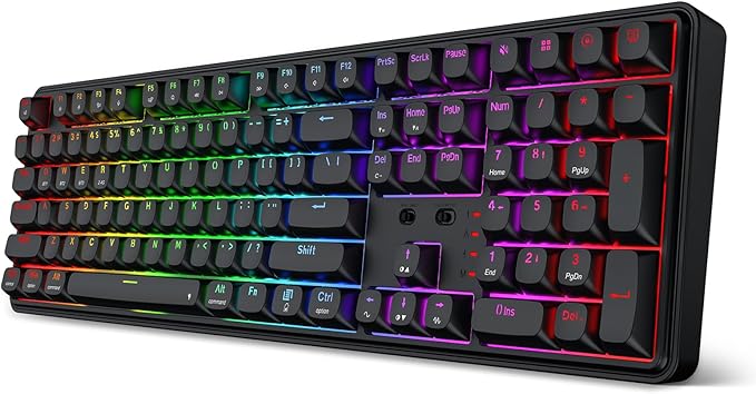 Redragon S163 3-Mode Wilreess Gaming Keyboard & Mouse Combo, 108 Keys K689 PRO RGB Gasket Keyboard and 8000 DPI M693 Gaming Mouse Bundle, Convenient Shared Dongle