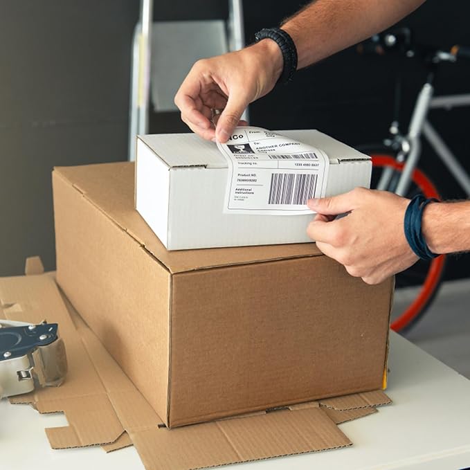L LIKED 2500 PCS 4"x6" Thermal Shipping Labels, 250 Labels/Roll, White Perforated & Strong Adhesive Direct Thermal Labels, Compatible with Zebra, Rollo (10 Rolls) (Pack of 2)