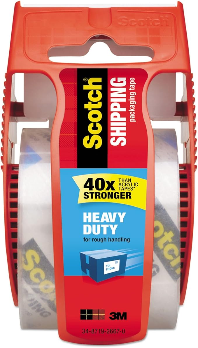 Scotch 142 3850 Heavy-Duty Packaging Tape in Sure Start Disp. 1.88-Inch X 800-Inch, Clear