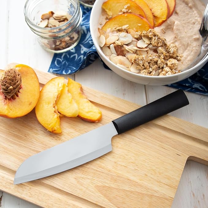 Rada Cutlery Cook’s Utility Knife (W240), 4.75" Stainless Steel Blade, Black Handle