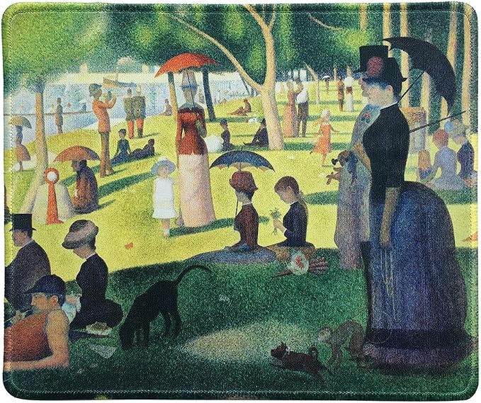 dealzEpic - Art Mousepad - Natural Rubber Mouse Pad with Famous Painting of A Sunday Afternoon on the Island of La Grande Jatte by Georges Seurat - Stitched Edges - 9.5x7.9 inches