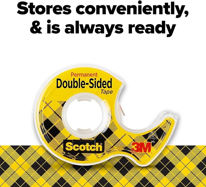 Scotch Double-Sided Removable Tape with Dispenser, 3/4-Inch x 400-Inch, Clear – 1-Pack