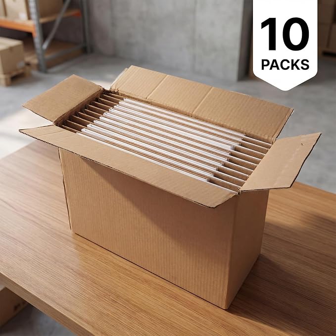 CRUGLA 12x10x10 Shipping Boxes 10 Pack, White Corrugated Cardboard Boxes with Side-Lock and Pre-Applied Double-Sided Tape, Easy Assemble Packing Mailer Boxes for Small Business Shipping