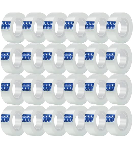 Re-Call Transparent Tape 24 Pack Refills Rolls 3/4 x 1000 Inches, 1 inch Core,Clear Tape for Office, Home, School.