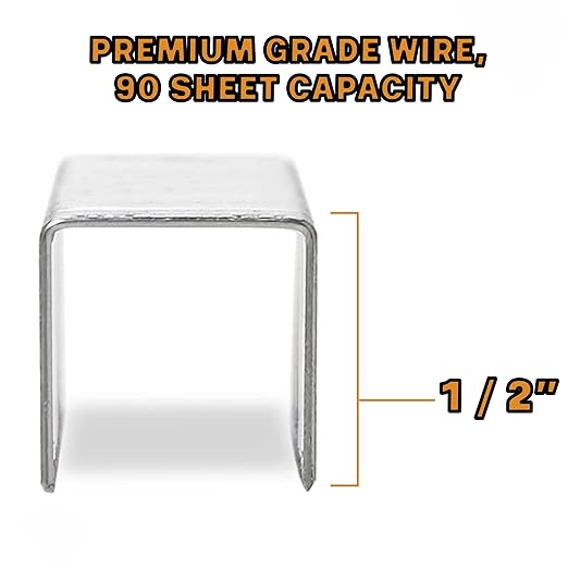 Heavy Duty Staples, 1/2 Inch Chisel Point Staple, 120 Sheet Capacity, 2,000 Staples for Heavy Duty Stapler