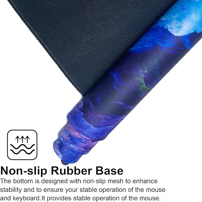 Gaming Mouse Pad Size 31.5x11.8 Thickness 0.12 inches,Premium-Textured Non-Slip & Waterproof Computer Mousepad with Stitched Edges for Gaming,Office & Home-80x30 Qicaiyun004