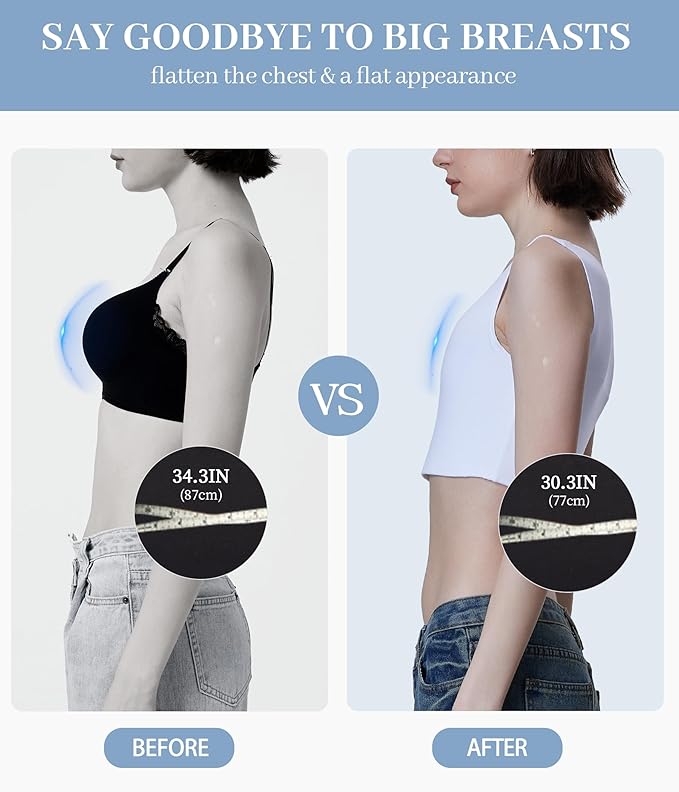 Rolewpy Chest Binder for Transgender FTM Women Binder Bra Tomboy Breast Binder Tank Top