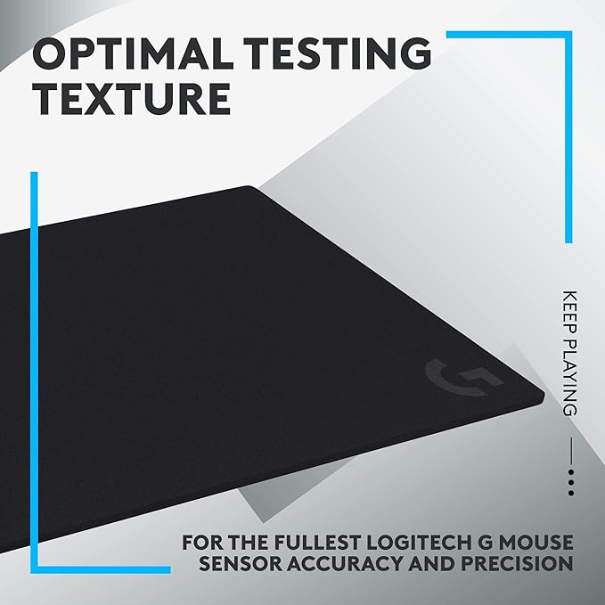 Logitech G740 Large Thick Gaming Mouse Pad, Optimized for Gaming Sensors, Moderate Surface Friction, Non-Slip Mouse Mat, Mac and PC Accessories, 460 x 600 x 5 mm