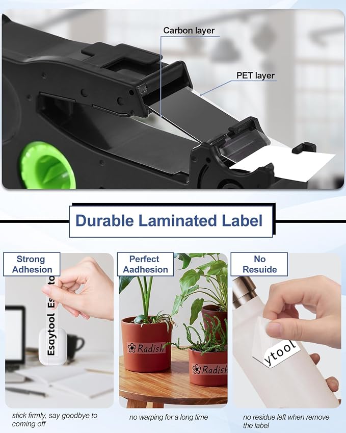 5 X Compatible with P-Touch TZe-141 AZE-141 TZ-141 Black on Clear 18mm 0.7'' Laminated Label Tape Replacement for Ptouch PT-1300 PT-2030 PT-300 PT-D400AD PT-E550W PT-P950NW Label Maker