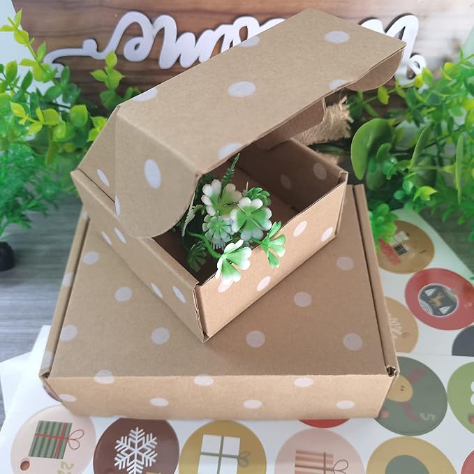 25 Pack Small Shipping Boxes - Corrugated Cardboard Mailers, Gift & Craft Packing, Jewelry Shipping (4" x 4" x 2")