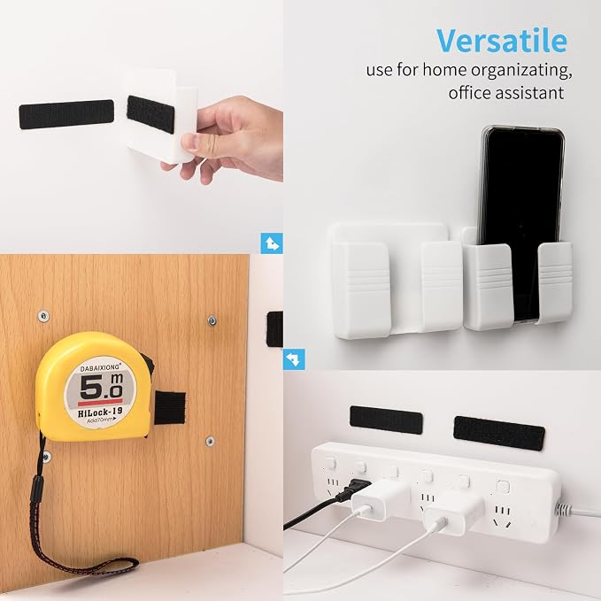 Art3d 48 Sets Hook and Loop Tape Sticky Back, 4"x2" Double-Sided Command Adhesive Strip Heavy Duty | Double-Sided, Adhesive Strip, Nylon, Picture Hanging Strips Fastener for Mounting Hanging, Glass, Tile, Metal, Home, Office