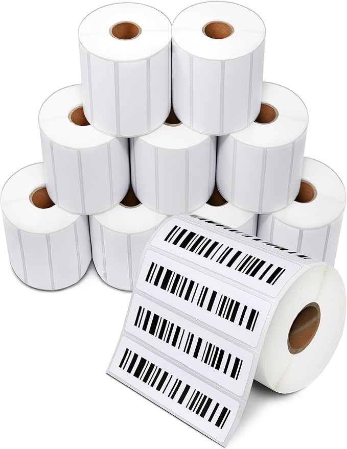 3" X 0.5" Direct Thermal Labels (28800 Count, 12 Rolls) | Inventory Barcode Stickers, SKU Labels, and Shelf Identification - Compatible With Zebra and Rollo Printers - Aegis Adhesives