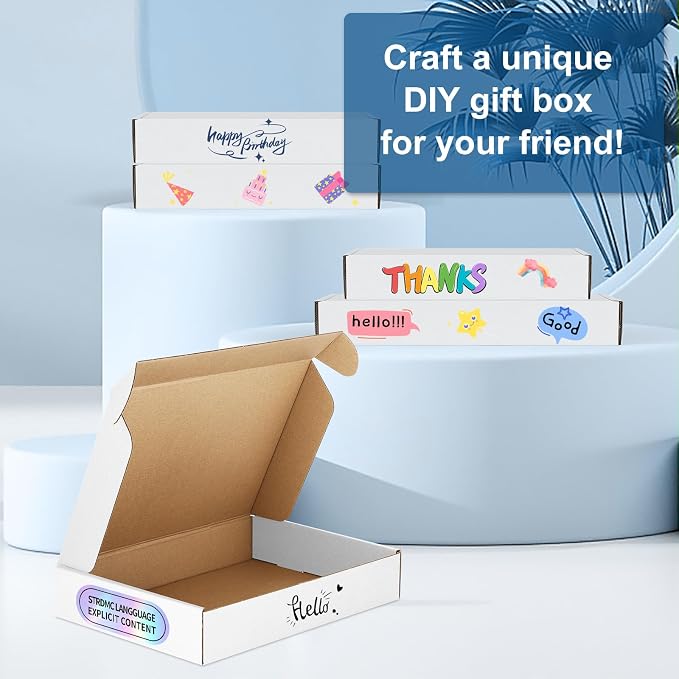 Famagic 30 Pack 11x8x2 Inch Small Shipping Boxes White Corrugated Cardboard Boxes Mailer for Small Business, Mailing Boxes for Packaging Bulk