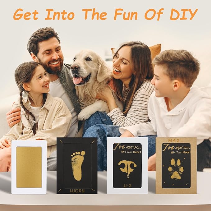 Inkless Paw Print Kit,Dog Paw Print Kit,Dog Nose Print Kit,Clean Touch Ink Pads and Imprint Cards,Pet Paw Print Impression Kit for Dogs Cats Footprint Keepsake