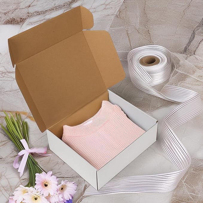 HORLIMER 12x10x4 inches Shipping Boxes Set of 15, White Corrugated Cardboard Box for Mailing, Packaging, Small Business