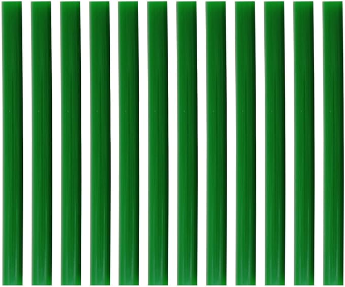 HUIHUIBAO 12 PCS Colored Hot Glue Sticks, Mini Hot Melt Adhesive Glue Stick for DIY Art Craft, 7 x 100mm, Green