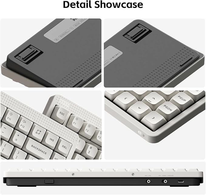 nuphy Node75 Hot-swap Wireless Mechanical Keyboard Pink-Brown Nano Switch | 84 Keys 75% Low Profile Keyboard,For Mac / Windows, Supports Touch Gestures, For Bluetooth, 2.4GHz, USB-C, RGB Backlit