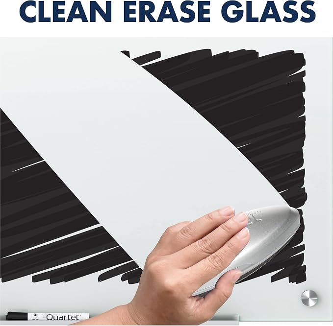 Quartet Dry Erase Board, Glass Whiteboard 96"W x 48"H, Non-Magnetic, Infinity, White (G9648NMW)