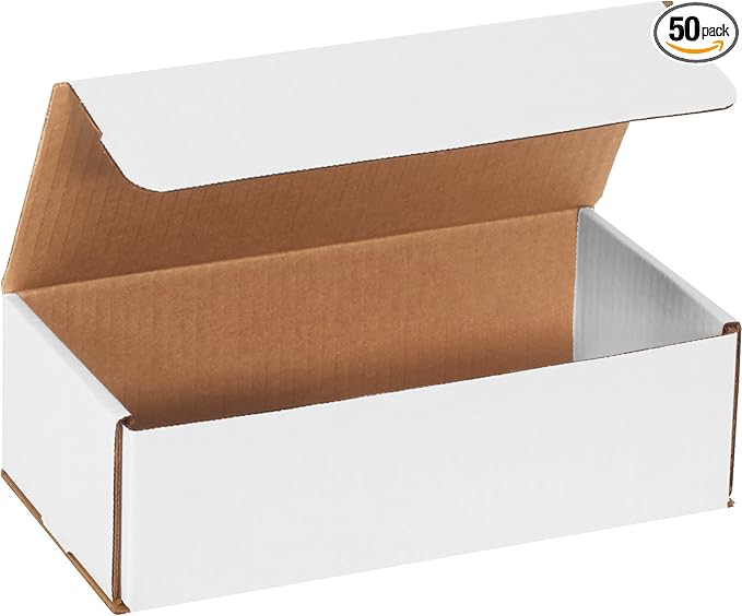 BOX USA Small Shipping Boxes 10"L x 5"W x 3"H, 50-Pack | Foldable Corrugated Cardboard Crush-Proof Box for Shipping, Packing, Moving and Storage 10x5x3