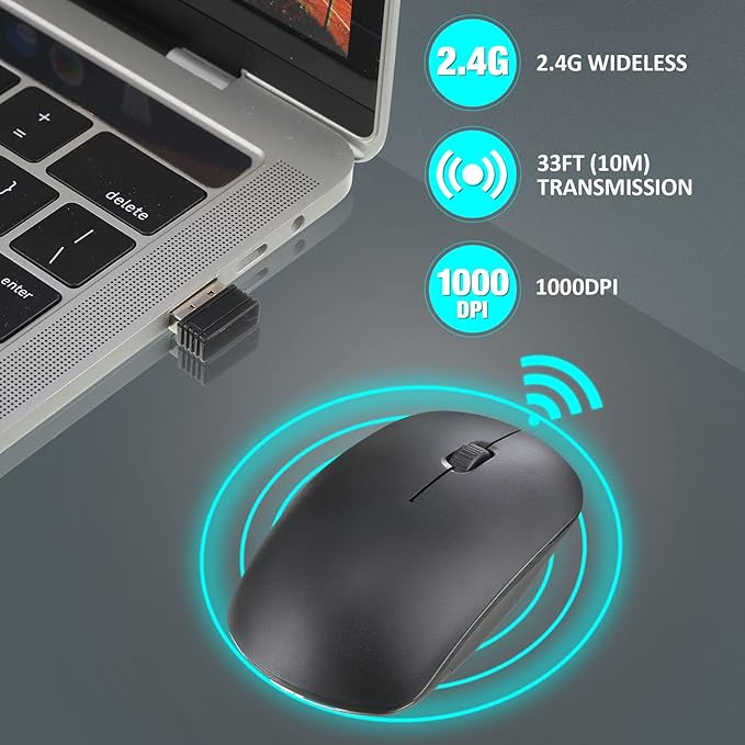 Kingdder 20 Pack Mouse for Laptop Computer Mouse 1000 DPI Optical with USB Receiver Bulk Compatible with Windows, PC, Computer, Laptop